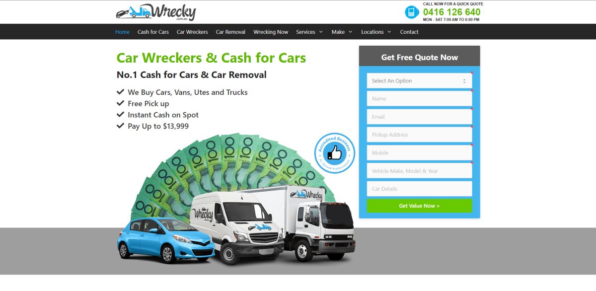wrecky car wreckers cash for cars
